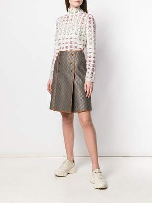 Gucci GG pattern a-line skirt