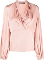 Thumbnail for your product : D-Exterior Gathered-Detailing Satin Blouse