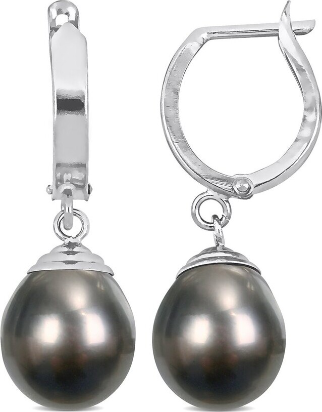 Diamond Select Cuts 14K 9-10Mm Pearl Huggie Earrings