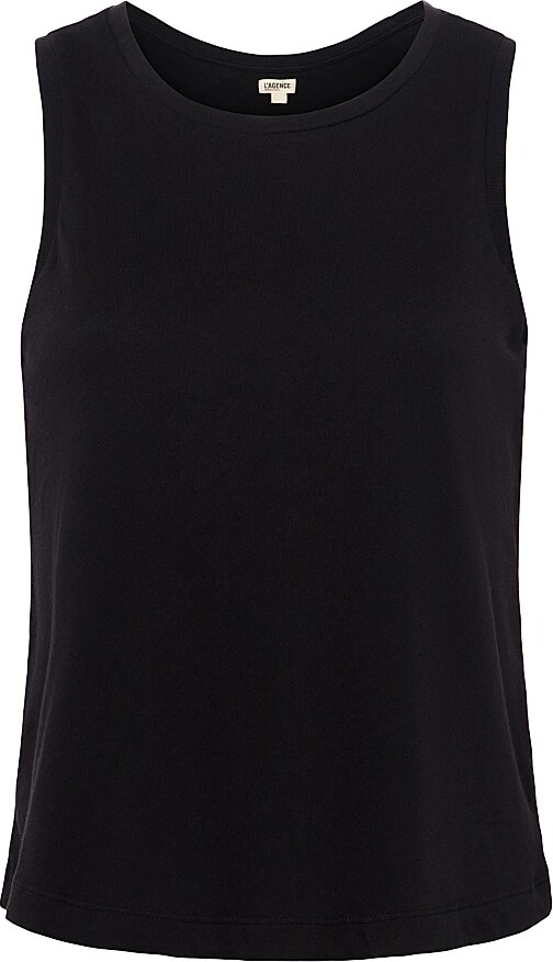 L'Agence Women's Mikaela Cotton Tank - Black - Size Small