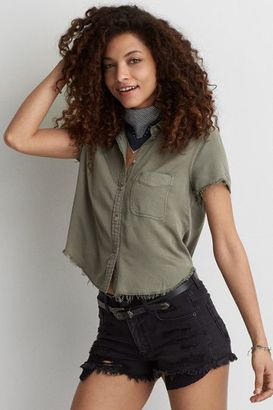 American Eagle Outfitters AE Cropped Short Sleeve Shirt