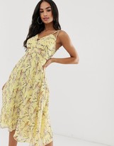 Thumbnail for your product : ASOS DESIGN midi dress with cami straps and cut out detail in floral print