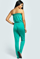 Thumbnail for your product : boohoo Jaime Bandeau Gathered Waist Jumpsuit