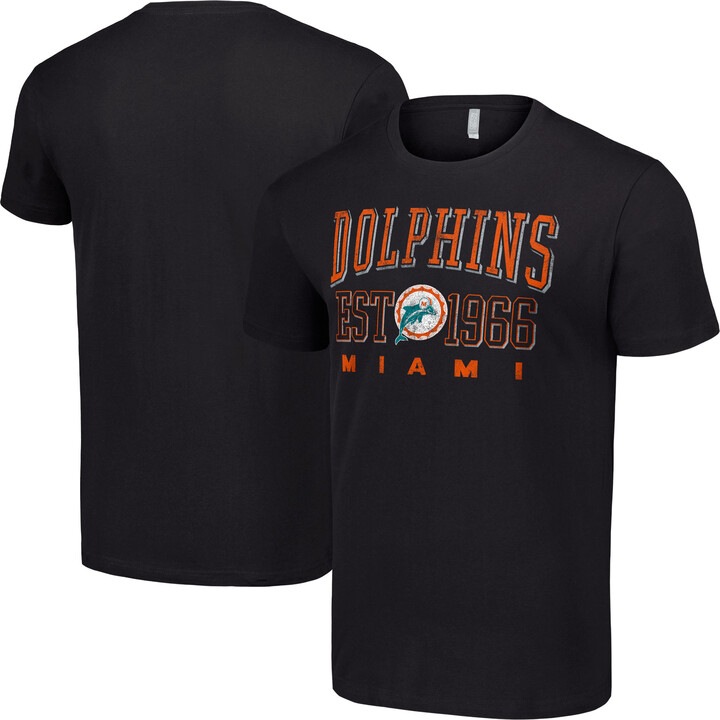 Men's Starter Black Miami Dolphins Throwback Logo T-Shirt