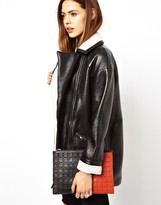 Thumbnail for your product : ASOS Leather Clutch Bag With 3D Effect