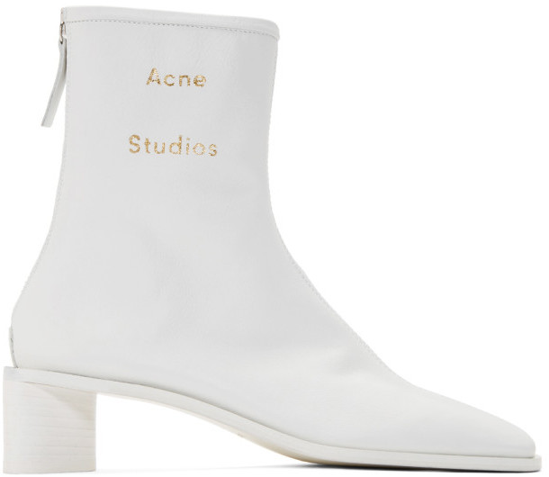 white acne boots