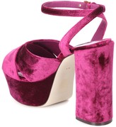 Thumbnail for your product : Dolce & Gabbana Keira velvet plateau sandals