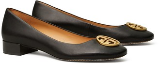 chelsea embossed heeled ballet flat