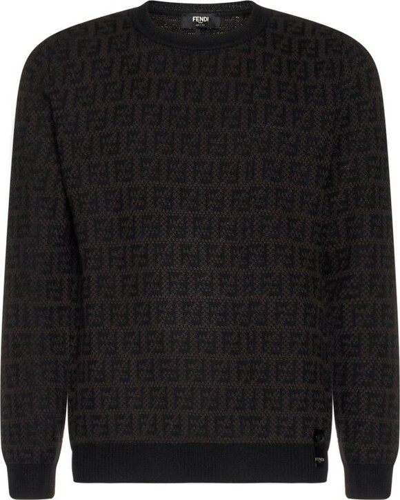 Louis Vuitton Short-Sleeved Cotton Intarsia Crewneck Dark Grey
