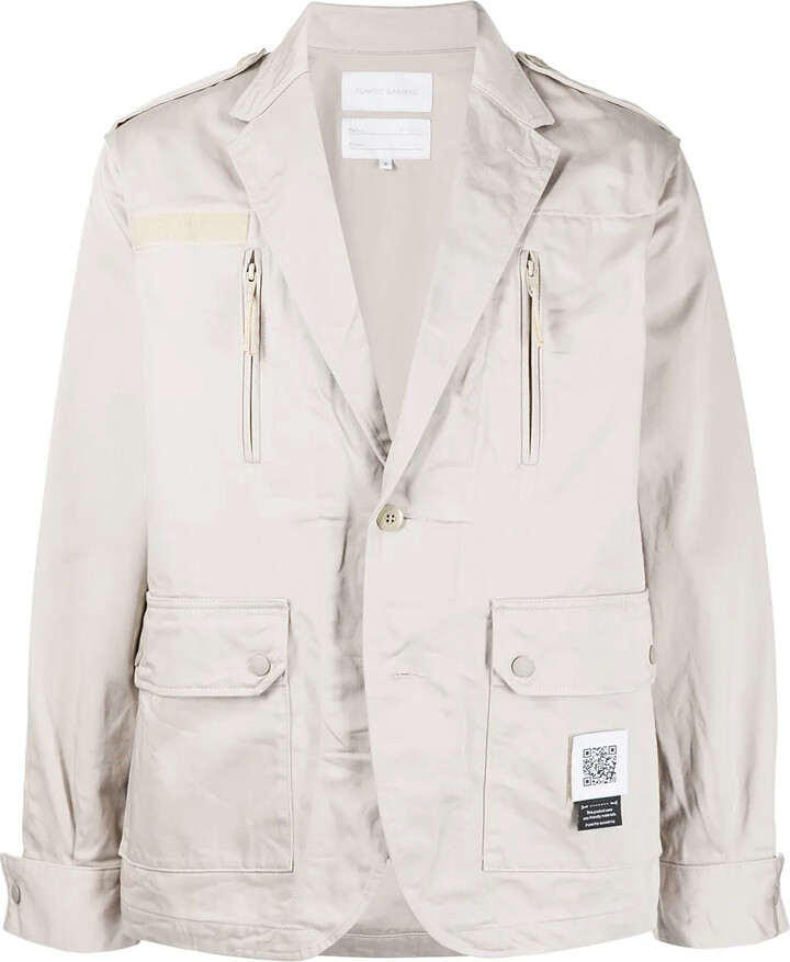 Fumito Ganryu Single-Breasted Multiple-Pocket Blazer