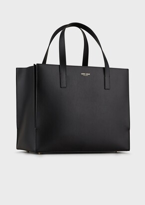 leather strap tote bag