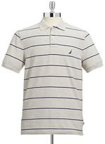 Thumbnail for your product : Nautica Pique Striped Deck Shirt-OATMEAL HEATHER-Small