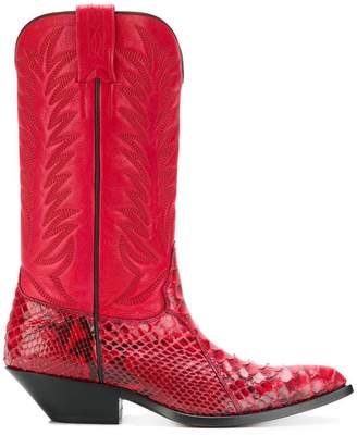 Sonora snakeskin effect cowboy boots