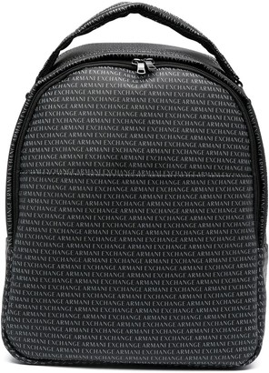 Armani Exchange Logo-Print Zip-Up Backpack