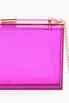 Thumbnail for your product : boohoo Tanya Coloured Clear Clutch Bag