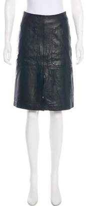 Paul Smith Leather Knee-Length Skirt