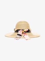 Thumbnail for your product : Emilio Pucci neutral Vetrate print straw hat