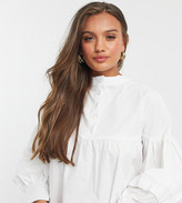 Thumbnail for your product : Fashion Union Petite smock dress with tie sleeves