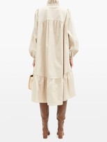 Thumbnail for your product : ÀCHEVAL PAMPA Campo Ruffle-neck Cotton-blend Dress - Beige
