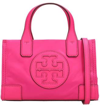 Tory Burch Ella Micro Tote Hand Bag In Rose-pink Nylon