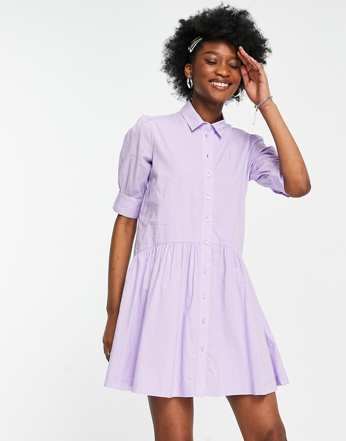 lilac button dress