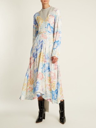 Vetements Contrast-panel Floral-print Dress - Multi