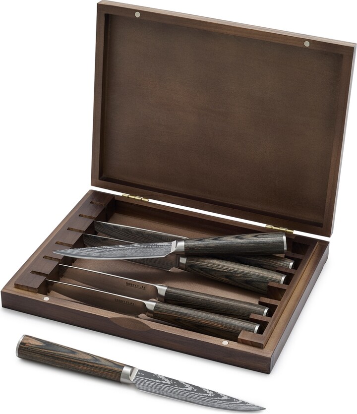 Green Pan Bobby Flay 6-Pc. Steak Knife Set with Wood Storage Box