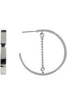 Thumbnail for your product : Steve Madden 31mm Small Chain Detail Hoop Earrings