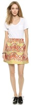 Thumbnail for your product : RED Valentino V Neck Jersey and Lace Brocade Dress