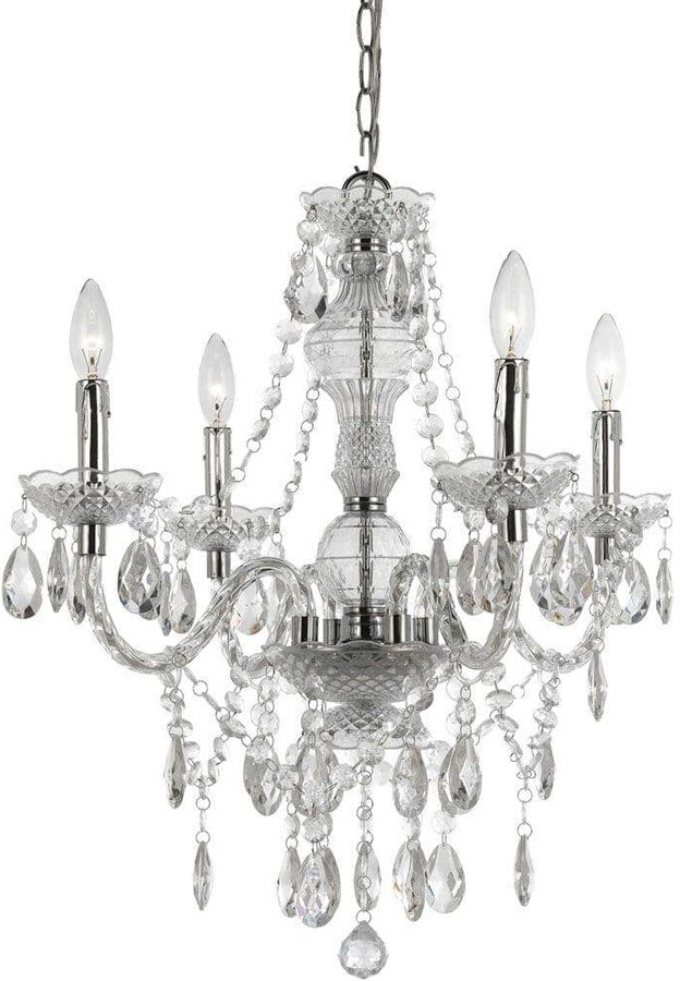 AF Lighting Naples 4-Light Clear Mini Chandelier