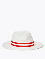 Thumbnail for your product : Marks and Spencer Striped Ribbon Detail Fedora Hat