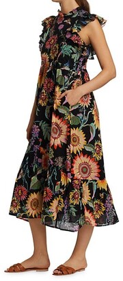 Banjanan Hana Floral Cotton Midi Dress