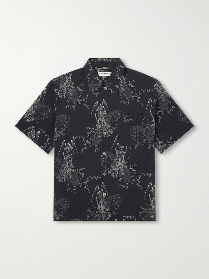 Our Legacy Every Printed Cotton and Linen-Blend Shirt