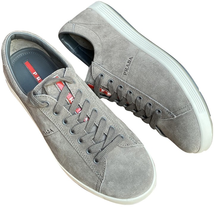 prada grey trainers
