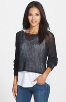 Thumbnail for your product : Eileen Fisher Linen Blend Crop Top