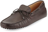 Thumbnail for your product : Tod's Caviar-Embossed Leather Driver, Dark Brown