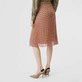Thumbnail for your product : Burberry Monogram Print Chiffon Pleated Skirt