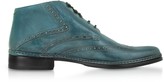 Thumbnail for your product : Pakerson Petrol Blue Handmade Italian Leather Wingtip Ankle Boots