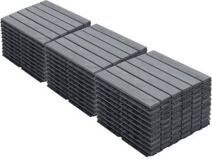 godohome 30 PCS Interlocking Acacia Hardwood Deck Tiles 12\