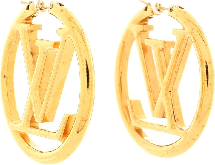Jewelry, Louiselarge Silvertonehoop Louis Vuitton Style Earrings