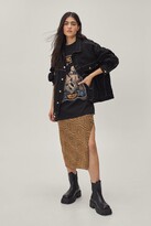 Thumbnail for your product : Nasty Gal Womens Metallic Split Hem Printed Midi Skirt