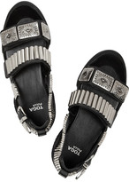 Thumbnail for your product : Toga Embellished leather and suede sandals