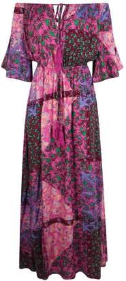 boohoo Evelyn Paisley Angel Sleeve Maxi Dress