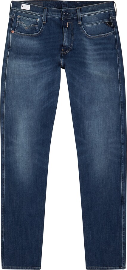 Replay Anbass Hyperflex+ Grey Slim-leg Jeans - ShopStyle