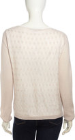 Thumbnail for your product : Halston Long-Sleeve Cross-Knit Mohair Sweater, Rain/Bone