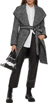 Thumbnail for your product : DKNY Belted Faux Leather-trimmed Boucle Coat