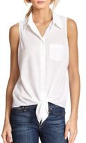 Thumbnail for your product : Equipment Mina Cotton Tie-Front Top