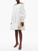 Thumbnail for your product : Erdem Blanca Off-the-shoulder Embroidered Cotton Dress - White