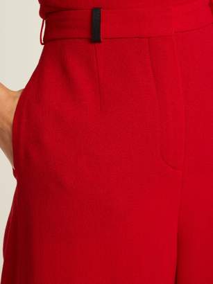 Lanvin High Rise Wool Crepe Tailored Trousers - Womens - Red