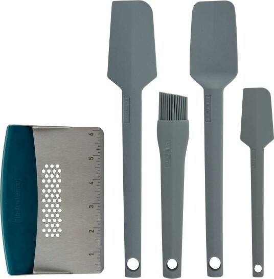 Taste of Home TasteofHome5pcSiliconeandStainlessSteelKitchenUtensiSetAshGray
